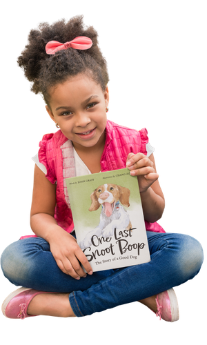 girl holding book one last snoot boop